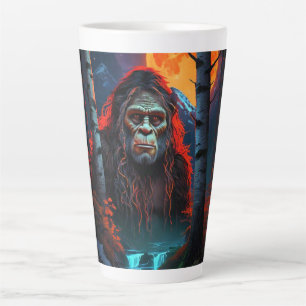 Caneca De Café Latte Sasquatch Moonlit Hunt