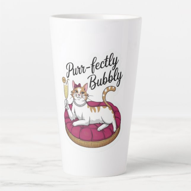 Caneca De Café Latte Sassous Cat Cocktail Sticker (Frente)