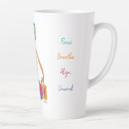Caneca De Café Latte 'Satchi' - Alinhar Desenrolar Yoga Mug