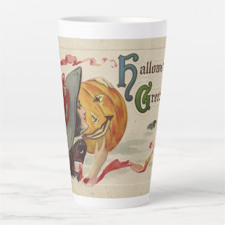 Caneca De Café Latte "Saudações de Halloween" Kitschy Extravagante Cart