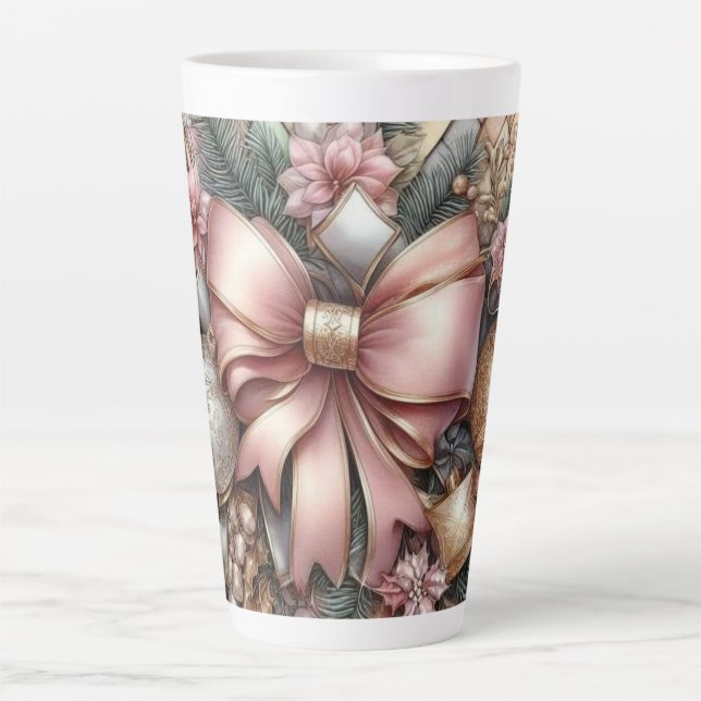 Caneca De Café Latte Saúde Festiva em Matizes Moles (Frente)