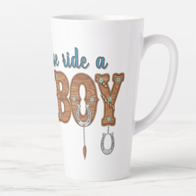 Caneca De Café Latte save a horse ride a cowboy  (Direita)