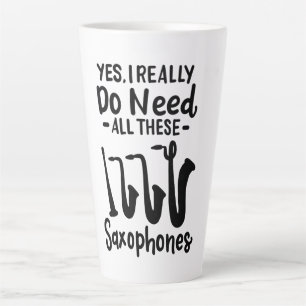 Caneca De Café Latte Saxofone - Tipos Saxofone