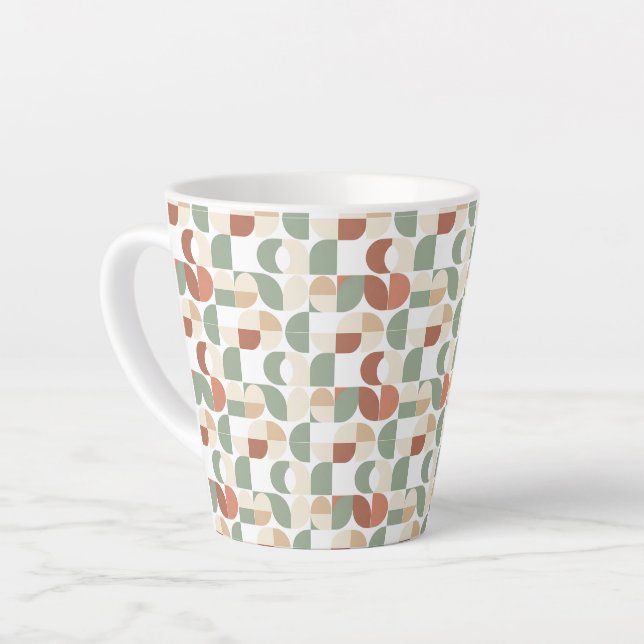 Caneca De Café Latte Scandi Geometric (Ângulo esquerdo)