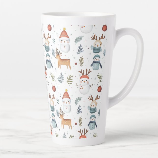 Caneca De Café Latte Scandinavian Nordic Christmas Holiday Winter (Direita)