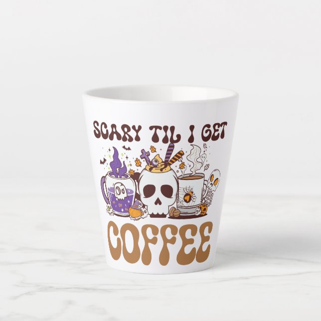 Caneca De Café Latte Scary Til Eu Vou Pegar Café (Frente)
