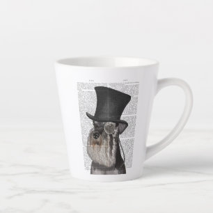 Caneca De Café Latte Schnauzer, Formal Hound e Hat
