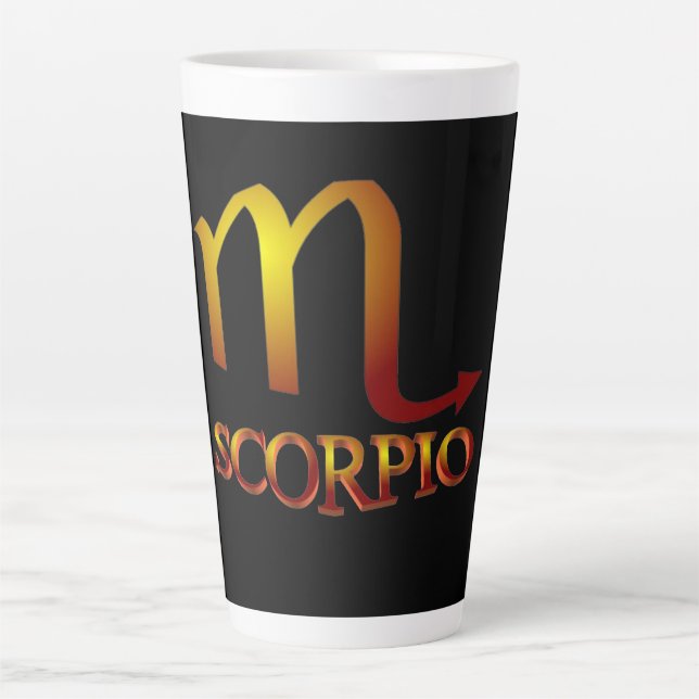 Caneca De Café Latte Scorpio Star Dourada (Frente)
