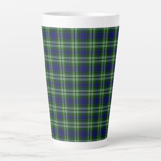 Caneca De Café Latte Scotland Tweedside District Tartan (Frente)
