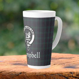 Caneca De Café Latte Scottish Campbell Crest Crachá & Tartan