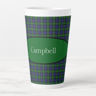 Caneca De Café Latte Scottish Campbell Family Tartan Personalizado