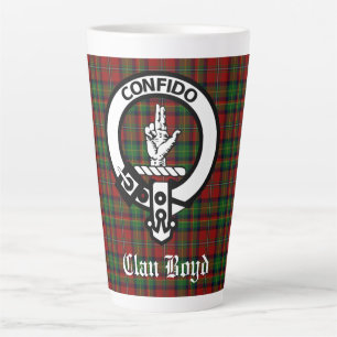 Caneca De Café Latte Scottish Clan Boyd Crest Crachá & Tartan