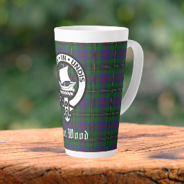 Caneca De Café Latte Scottish Clan Wood Crest & Tartan