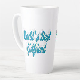 Caneca De Café Latte script azul namorada