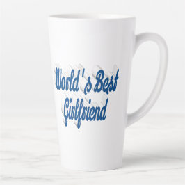 Caneca De Café Latte script azul namorada