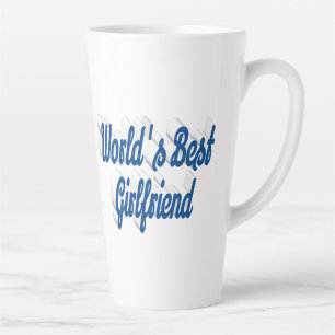 Caneca De Café Latte script azul namorada