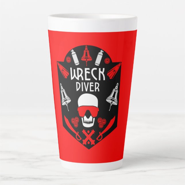 Caneca De Café Latte Scuba Divers mug (Frente)
