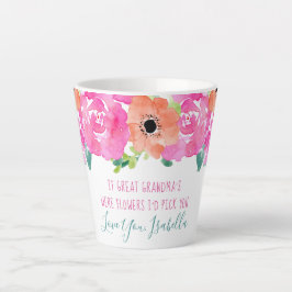 Caneca De Café Latte Se a vovó era Flor Poema Bonito