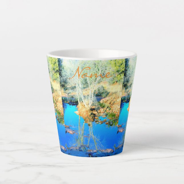 Caneca De Café Latte Sedona Red Rock Reflete Thunder_Cove (Frente)