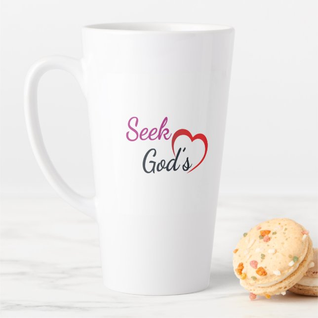 Caneca De Café Latte Seek God's Heart  (In Situ)