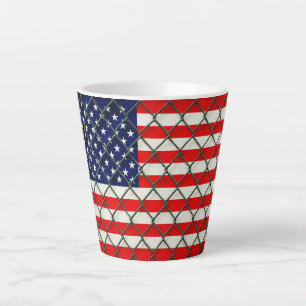 Caneca De Café Latte Segurança da Bandeira Americana