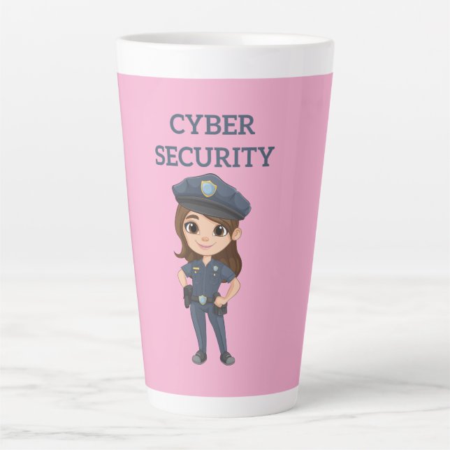 Caneca De Café Latte Segurança de TI: Digital Defender (Frente)