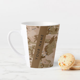 Caneca De Café Latte Seixos de Camuflagem do Deserto, Seu nome, Persona