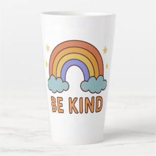 Caneca De Café Latte "Seja Bastante Arco-Íris - Design de Cotação Posit