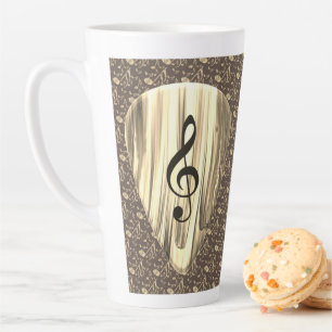 Caneca De Café Latte Seleção de Violão de Nota de Música Personalizada