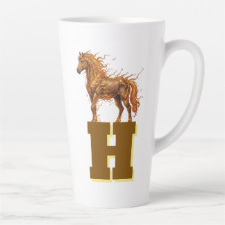 Caneca De Café Latte Selo Espírito Selvagem – Arte de Cavalos Majestoso