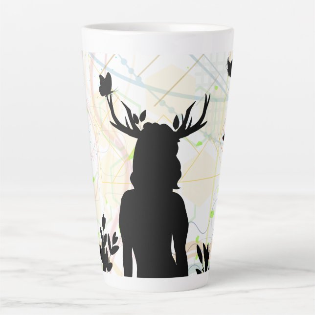 Caneca De Café Latte Selvagem Com a Natureza (Frente)