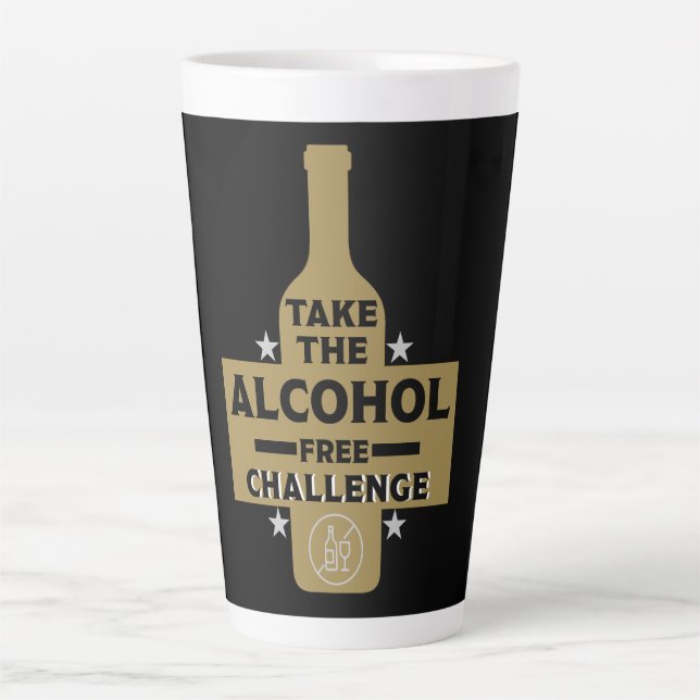 Caneca De Café Latte Sem Álcool E Sóbrio (Frente)