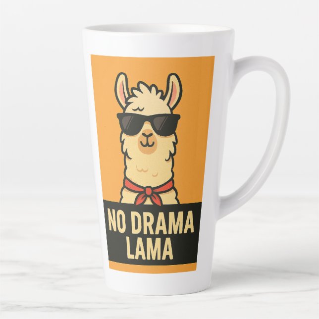 Caneca De Café Latte Sem Drama Lama - Encher Apenas Vibes (Direita)