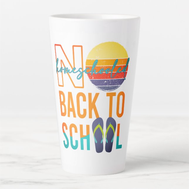 Caneca De Café Latte Sem retorno à escola - escolarizado em casa (Frente)