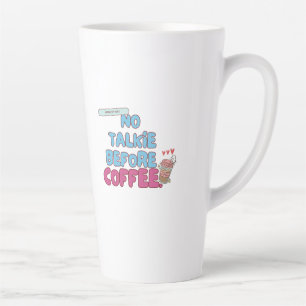 Caneca De Café Latte Sem Talkantes do Café - Cota Engraçada
