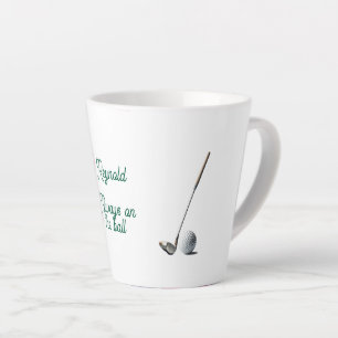 Caneca De Café Latte Sempre no Golpe Personalizado de Golfe Divertido