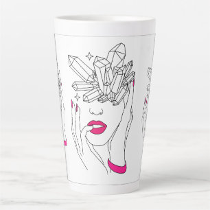 Caneca De Café Latte Senhora Artística de Rosa