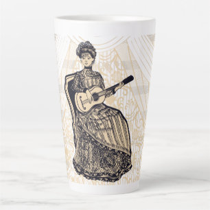 Caneca De Café Latte Senhora com guitarra