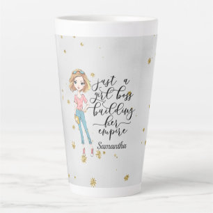 Caneca De Café Latte Senhora Elegante e Bonita   Menina Chefe   Cinzas