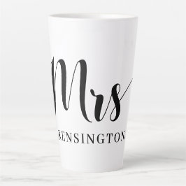 Caneca De Café Latte Senhora Personalizada Bonita, Senhora Newlywing, T