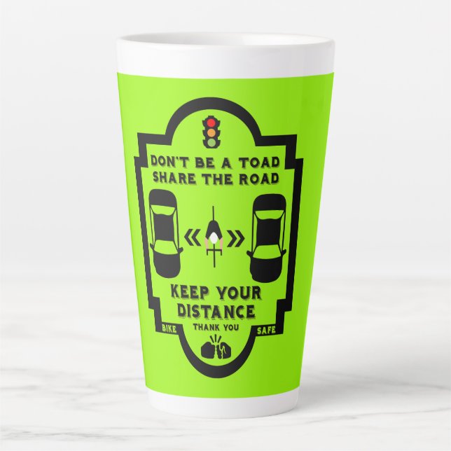 Caneca De Café Latte Sensibilização para a segurança rodoviária (Frente)