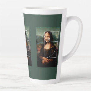 Caneca De Café Latte Sequência Fibonacci Leonardo da Vinci Mona Lisa