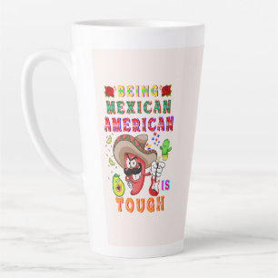 Caneca De Café Latte Ser Mexicano-Americano É Difícil