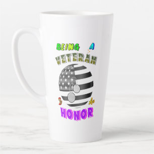 Caneca De Café Latte Ser Veterano É Uma Honra