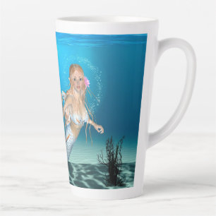 Caneca De Café Latte Sereia Adorável