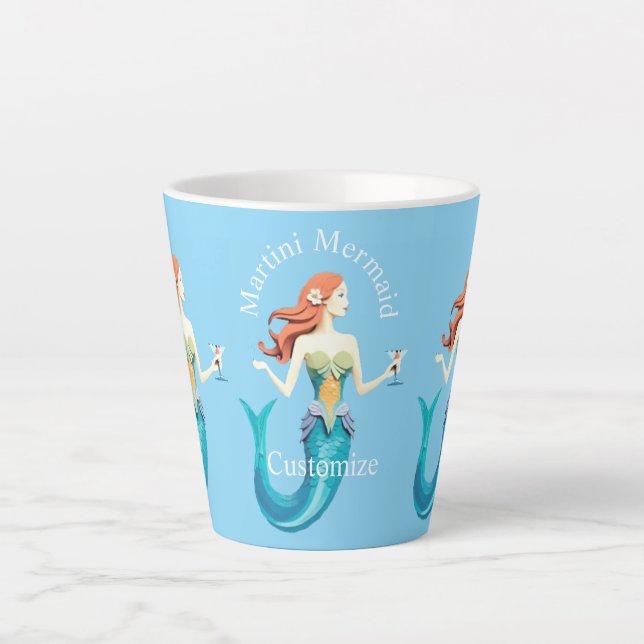 Caneca De Café Latte Sereia Martini Thunder_Cove (Frente)