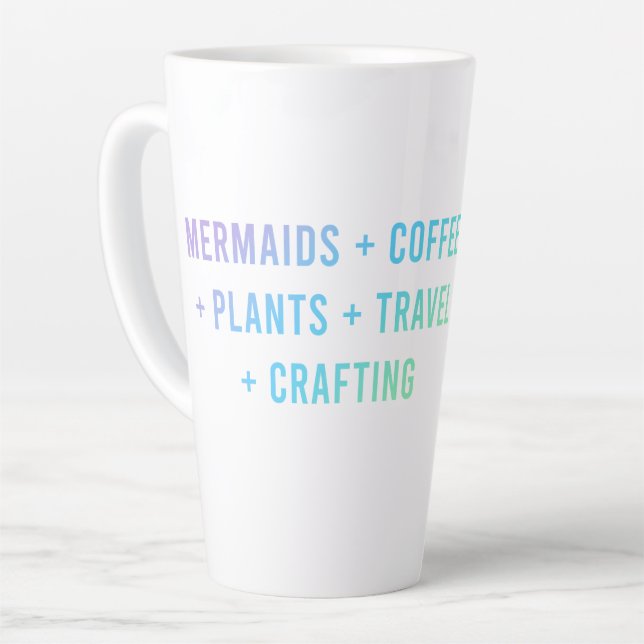 Caneca De Café Latte Sereias + Café + Plantas + Viagem + Arranjo (Ângulo esquerdo)