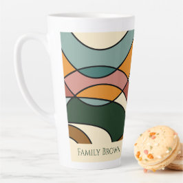 Caneca De Café Latte Serene Savanna Gentle Abstract Earthy Family Name 