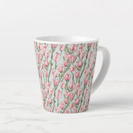 Caneca De Café Latte Serenidade da Fileira Rosa