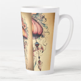 Caneca De Café Latte Serenidade para águas-vivas: Designs de camisetas 